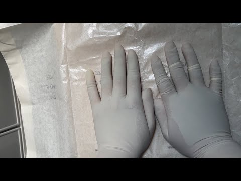 手術用滅菌手袋を使って食器洗いASMR　Dishwashing ASMR using sterile surgical gloves　#296
