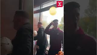 Hearts fans celebrate in Tynecastle Arms at the Jambos score twice against Falkirk