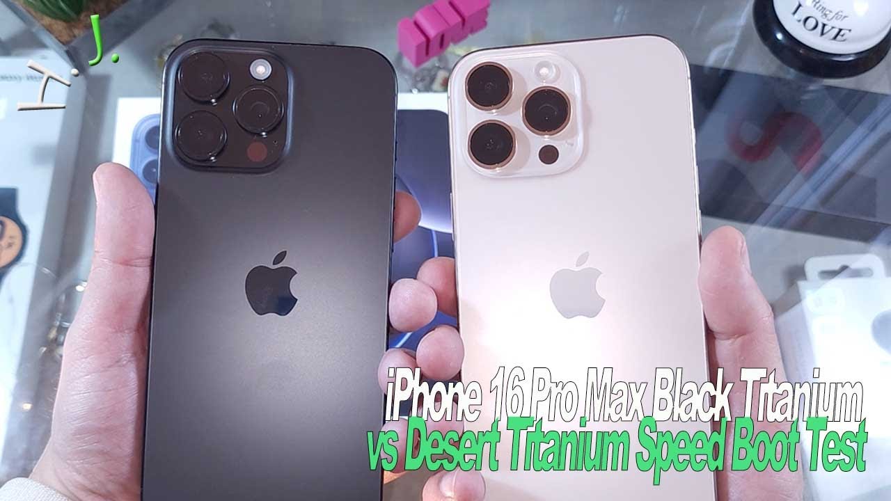 iPhone 16 Pro Max Black Titanium vs Desert Titanium ⚡ Speed Boot