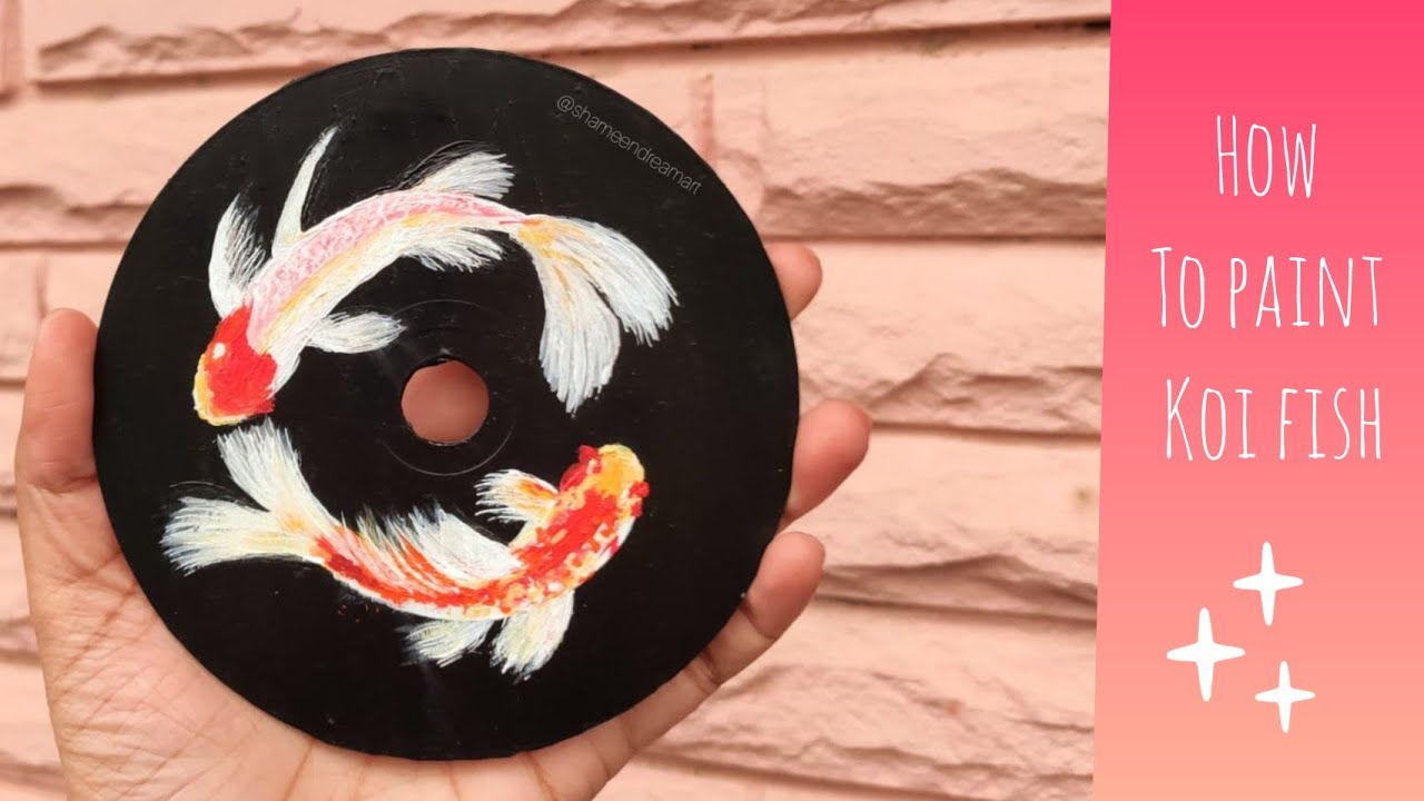 how to paint koi fish on a CD, Acrylic painting