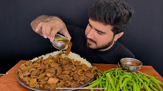 ASMR; Eating Spicy Mutton Boti Curry with Basmati Rice+(Eating Show) MUKBANG(NO TALKING)