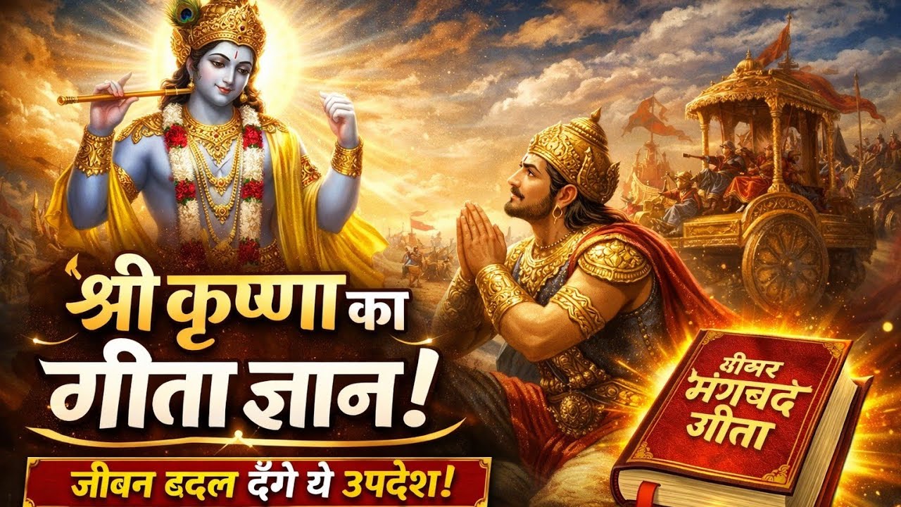 श्री कृष्ण का गीता उपदेश |कर्म से मोक्ष तक | Geeta saar... Bhakti Song #bhakti #krishna 