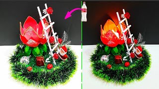 DIY Christmas showpiece/Tealight holder made with waste plastic bottle | DIY Christmas craft idea