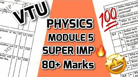 PHYSICS MODULE 5 SUPER IMPORTANT💯🤩| BPHYS102 MODEL PAPER SOLUTIONS + PASSING PACKAGE 1st SEM #vtu