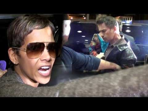 Video: Halle Berry's men put up a fight