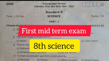 8th std Science first mid term exam Question paper 2023 💯 #questionpaper