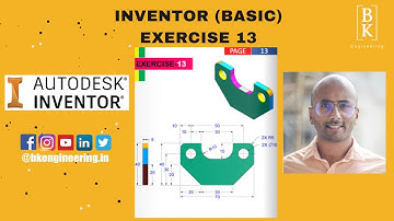 Inventor Basic Exercise 13 | Mechanical Engineering | CAD | For Beginners | BK Engineering