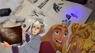 TTRPG Prop Crafting : Landmark Map w/ Invisible Ink | The Road to El Dorado +The Hobbit Moon Runes