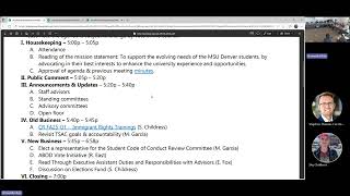 MSU Denver's Student Government: The Student Advocacy Council  09/19/2025