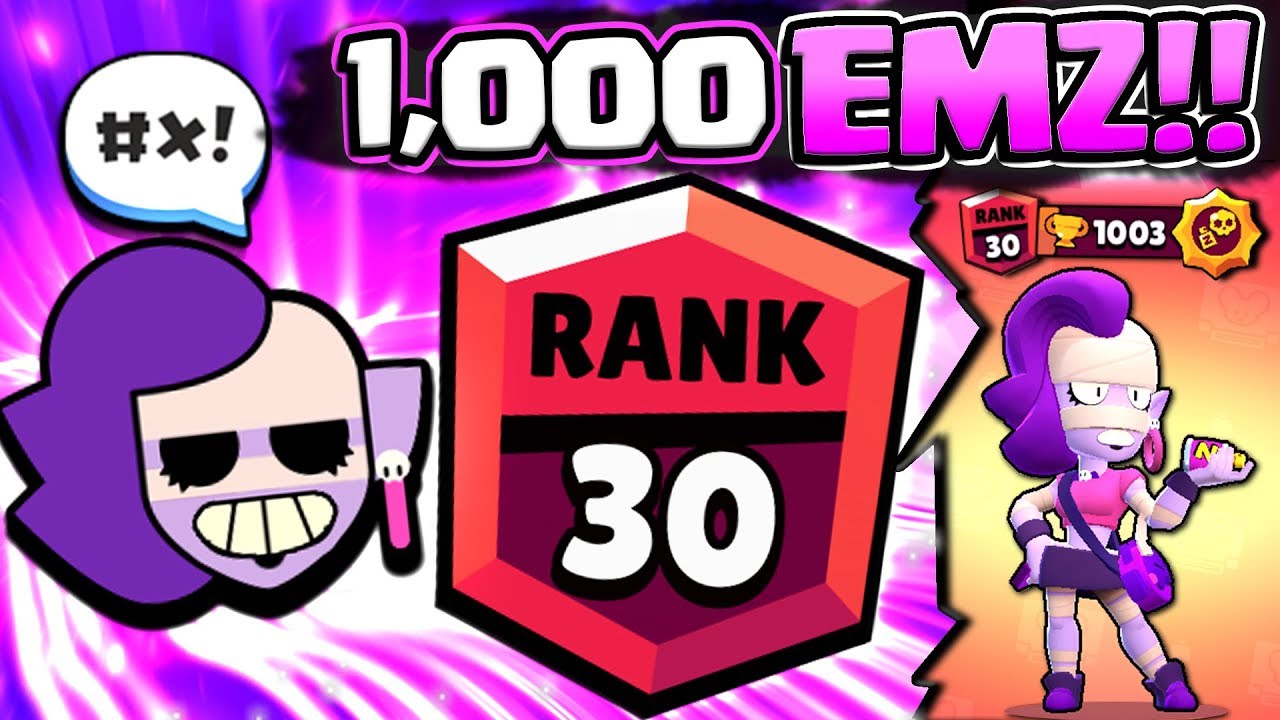 We Got 1000 Trophy Emz From New Mode Rank 30 Emz Gameplay In Brawl Stars Youtube