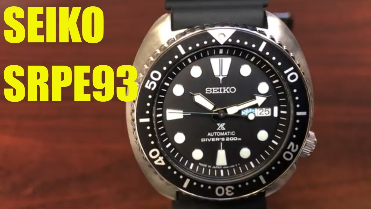 Seiko Prospex Turtle Automatic Diver's Watch SRPE93K1 SRPE93 - YouTube