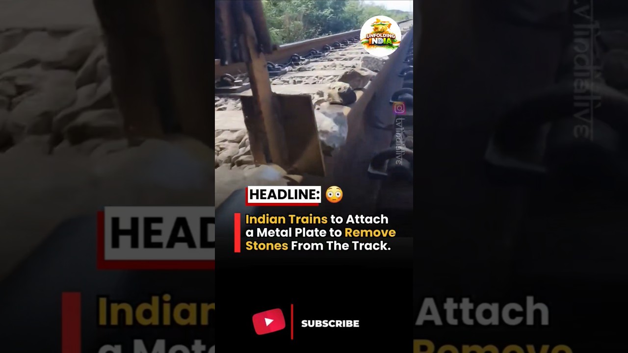 indian Trains to Attach a Metal Plate to Remove Stones From The Track ! 