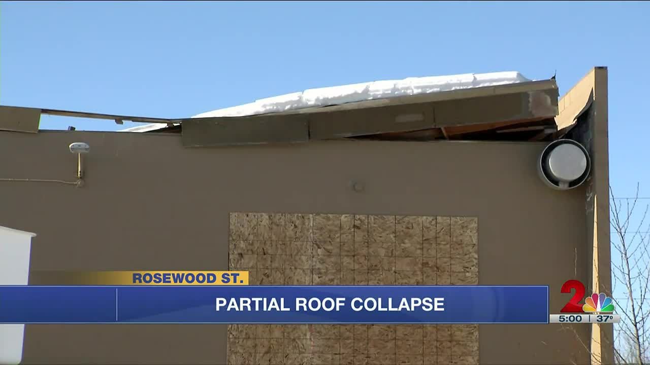 Building roof partially collapsed in Anchorage