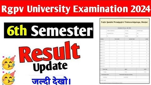 Rgpv 6th semester result update 🥳// jaldi dekho