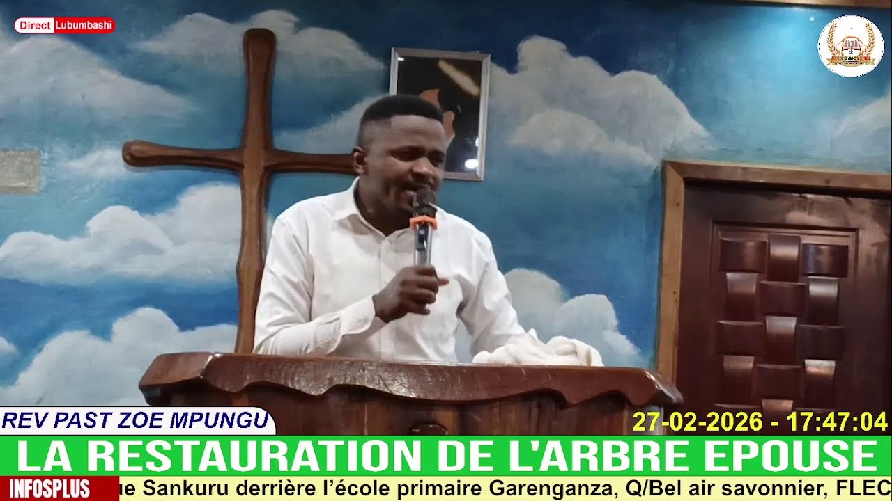 CULTE DOMINICAL DU VENDREDI  27/02/2026, DIRIGE PAR LE REV PAST ZOE MPUNGU