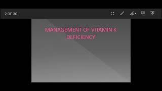 vitamin k deficiency management