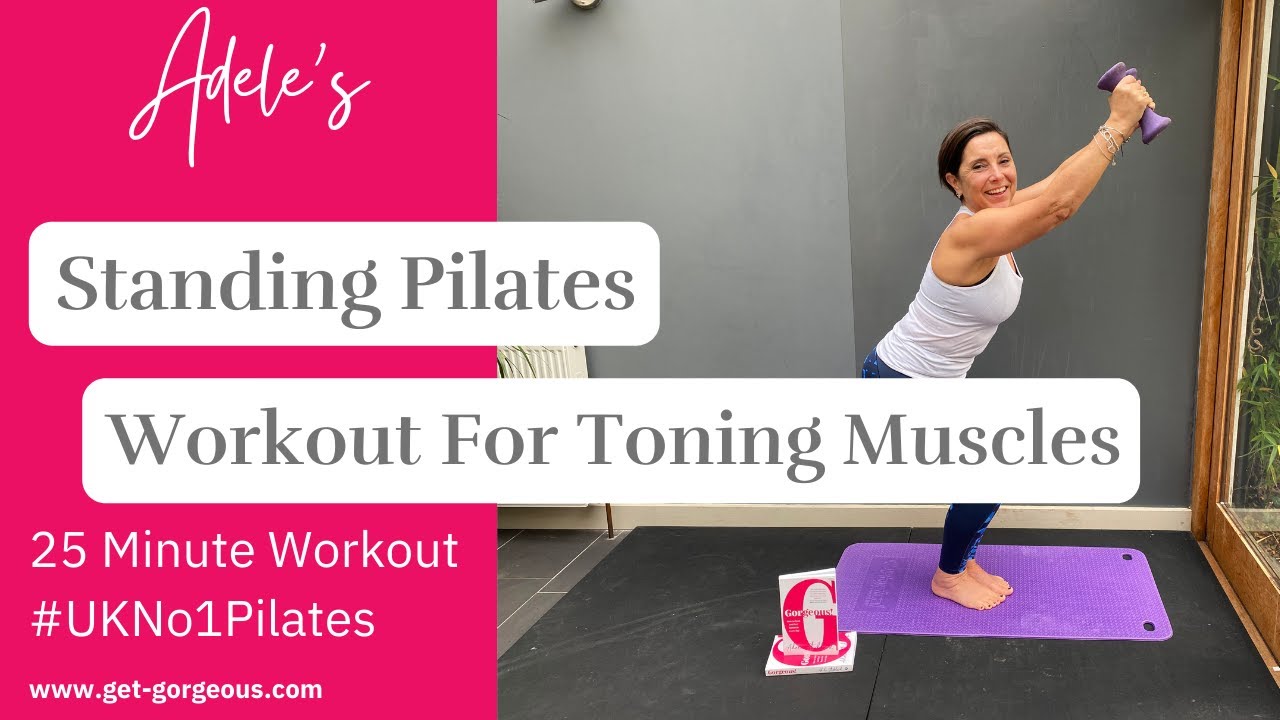 25 Minute Standing Pilates Workout For Toning Muscles With Hand Weights