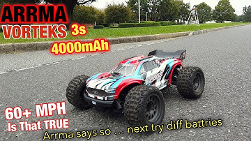 Arrma VORTEKS 3S 4000 mAh 3s lipo 20T pinion 48 MPH ONLY will it get an faster with new lipos