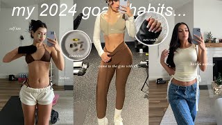 Glow up with me for 2024 🎀 | new year goals/habits, self tan, nails, lashes, contacts