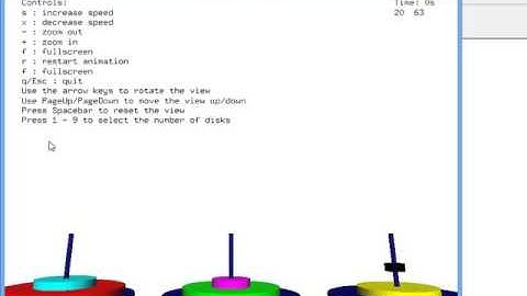 Tower of Hanoi Simulation OpenGL Computer graphics