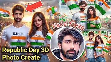 Republic day 2024 couple 3D ai image create| bing 3D ai image generate republic day face swap couple