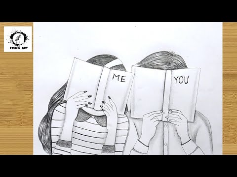 How to Draw a Two Girls Best friend || Friendship drawing || Girl drawing  || Easy drawing || Drawing | #Friendship #Pencildrawing #Drawing | By  DrawingneeluFacebook