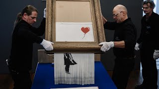 Banksys Shredded Painting Sells For Record 254 Million