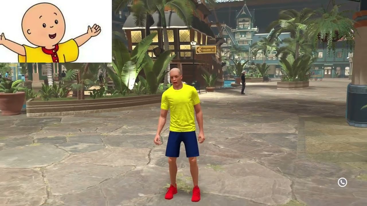 playing the 1v1 court with Caillou they cartoon character
