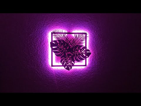 Панно декоративне картина на стіну Фітокартина LED 16 кольорів телефон 400x400 acr-p000020, видео 1