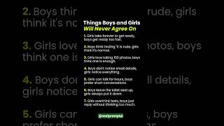 7 Things Boys and Girls Will Never Agree On | Funny Relationship Facts! Wealth