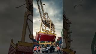 Mive Crane Accident Shipping Container Crushes Vehicle In Port