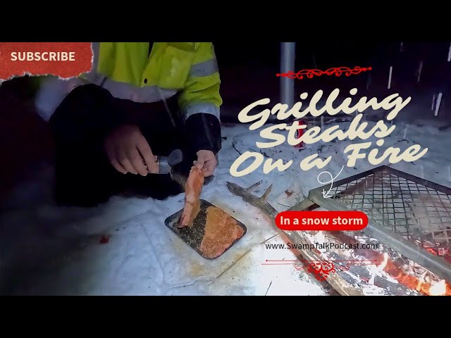 Grilling Steak in a Snow Storm Grilling Steak in a Snow Storm