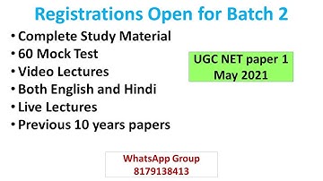 Great News | Batch 2 of WhatsApp Group for UGC NTA NET paper 1 May 2021