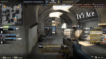 1v5 all UMP-45 ACE at (De_dust2) competitive