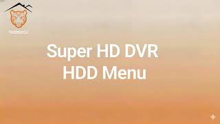 TIGERSECU Super HD DVR 2MP HDD Menu Tutorial