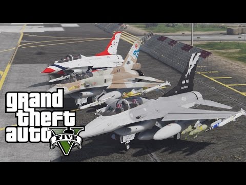 GTA V F-16D Fighting Falcon package (5 different versions) MOD