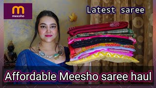 Meesho Affordable saree haul under Rs.900 || Latest party wear saree haul || @poojachoyal7135