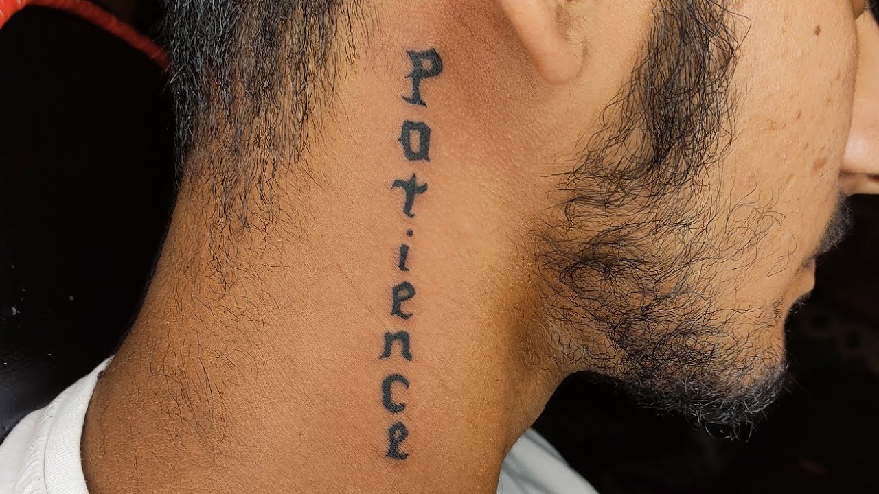 Justin Bieber's patience  Patience tattoo, Justin bieber neck