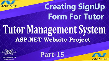 15 | Tutor Management System ASP.NET Project | Creating SignUp Form For Tutor | ASP.NET (Hindi/Urdu)