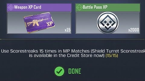Call Of Duty Mobile Use Scorestreaks 15 times in MP Matches Task Complete