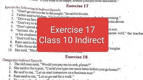 Class 10 Indirect Exercise 17 from excellent book class 10 solved by Ramesh sir