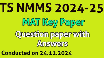 NMMS Exam 2024 MAT Key paper with questions | Telangana NMMS 2024-25 || DV EASY LEARN