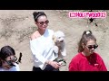 Selena gomez relieves stress with justin  hailey over a hike with friends  her dog winnie in la