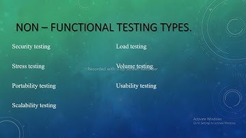 Non functional Testing