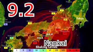 Japan: 9.2 Earthquake Scenario in Real Time (Nankai)