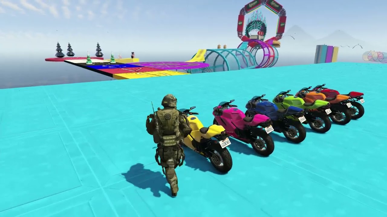 GTA 5 Hardcore Aerial Track: Sports Car, Motorcycle & Speedboat Rush