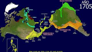 HISTORIA de AMÉRICA VIRREINAL en mapas año por año