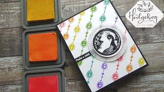 Rainbow Stamping a Border Diagonally