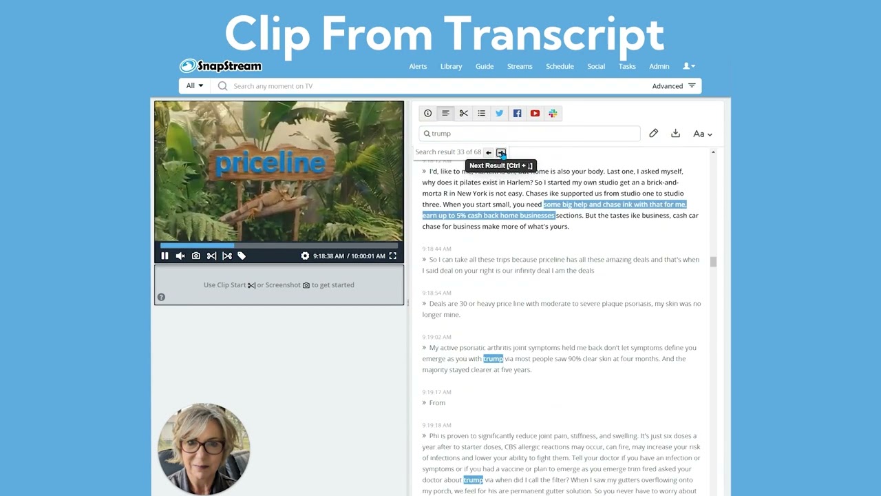 How To Clip From Transcript | SnapStream