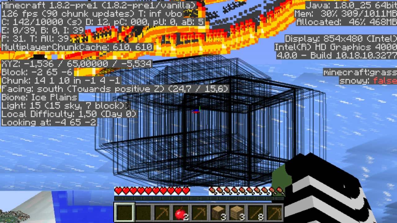 BUG MINECRAFT 1.8.2-pre1 - Use VBOs:ON/OFF